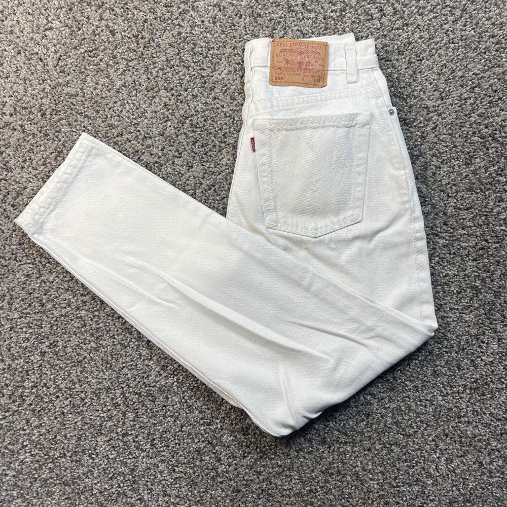 Vintage Levi's 550 Women's 26x29 Jeans USA Made White Relaxed Tapered Leg 00s‎